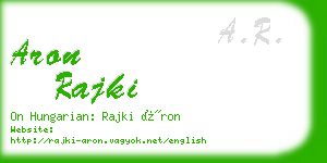 aron rajki business card